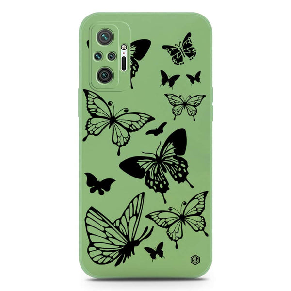 Cute Butterfly Design Soft Phone Case - Silica Gel Case - LightGreen - Xiaomi Redmi Note 10 Pro 4G