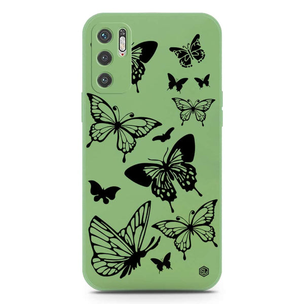 Cute Butterfly Design Soft Phone Case - Silica Gel Case - LightGreen - Xiaomi Redmi Note 10 5G