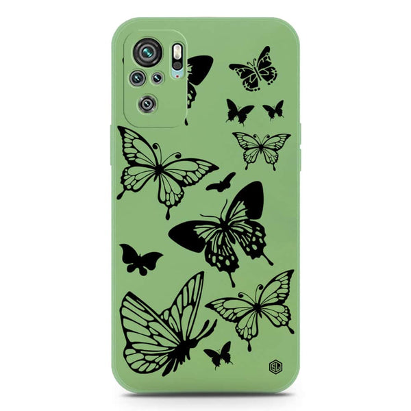 Cute Butterfly Design Soft Phone Case - Silica Gel Case - LightGreen - Xiaomi Redmi Note 10S