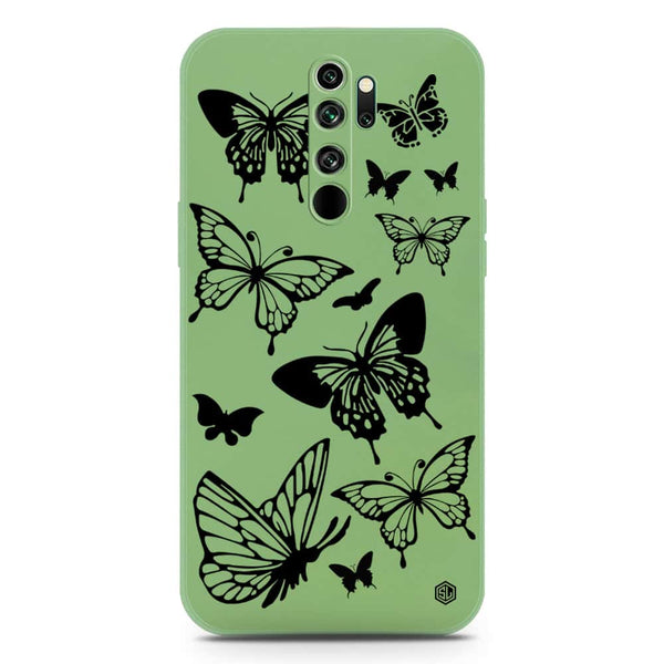 Cute Butterfly Design Soft Phone Case - Silica Gel Case - LightGreen - Xiaomi Redmi Note 8 Pro