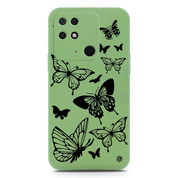 Cute Butterfly Design Soft Phone Case - Silica Gel Case - LightGreen - Xiaomi Redmi 10C