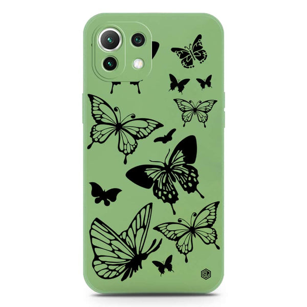 Cute Butterfly Design Soft Phone Case - Silica Gel Case - LightGreen - Xiaomi Mi 11 Lite