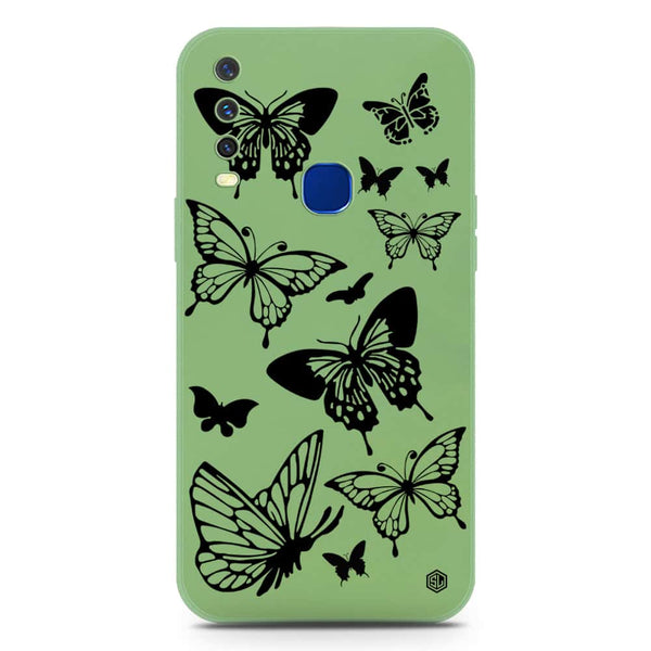 Cute Butterfly Design Soft Phone Case - Silica Gel Case - LightGreen - Vivo Y17