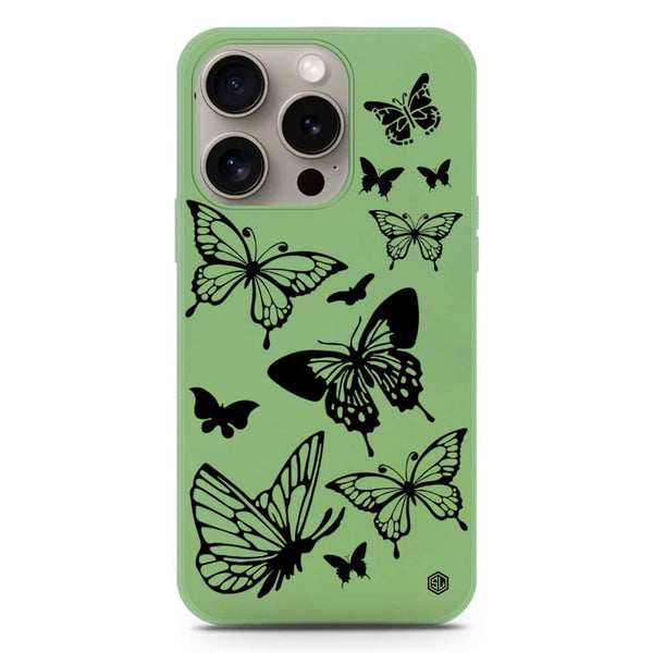 Cute Butterfly Design Soft Phone Case - Silica Gel Case - LightGreen - iPhone 16 Pro Max