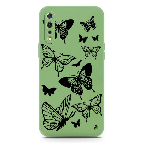 Cute Butterfly Design Soft Phone Case - Silica Gel Case - LightGreen - Vivo S1