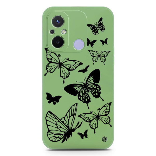 Cute Butterfly Design Soft Phone Case - Silica Gel Case - LightGreen - Xiaomi Redmi 12C