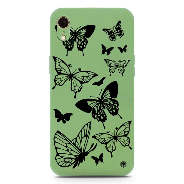 Cute Butterfly Design Soft Phone Case - Silica Gel Case - LightGreen - iPhone XR