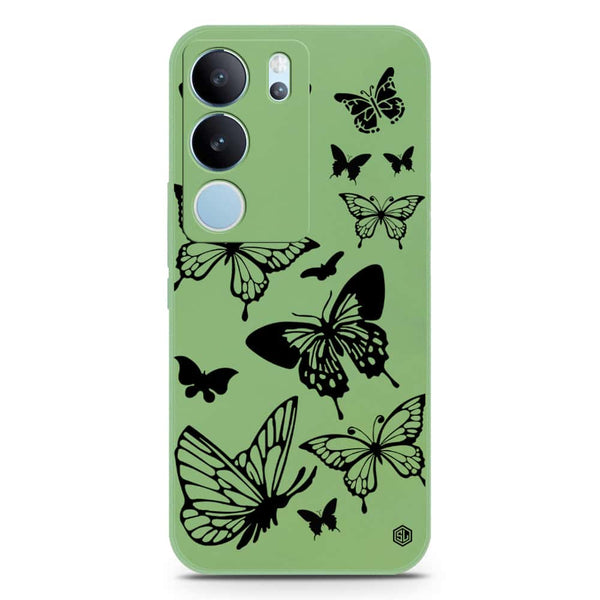 Cute Butterfly Design Soft Phone Case - Silica Gel Case - LightGreen - Vivo V29