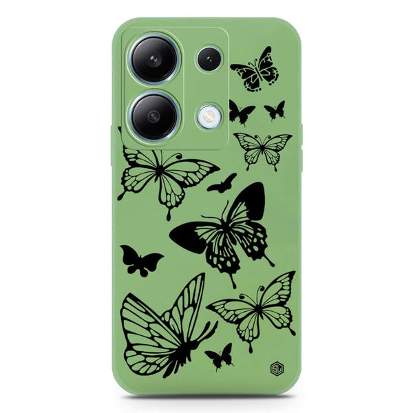 Cute Butterfly Design Soft Phone Case - Silica Gel Case - LightGreen - Xiaomi Redmi Note 13 Pro 4G