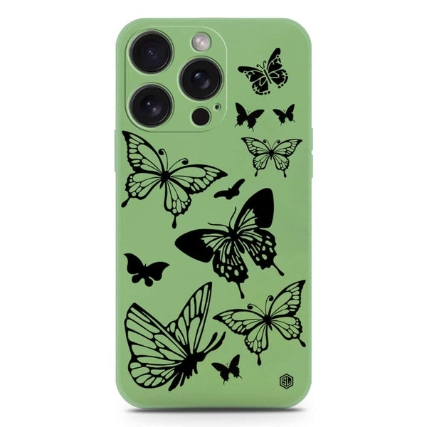 Cute Butterfly Design Soft Phone Case - Silica Gel Case - LightGreen - iPhone 16 Pro