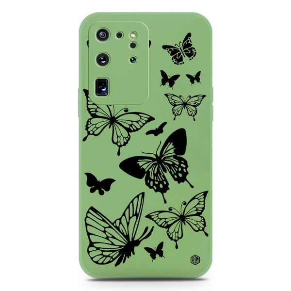 Cute Butterfly Design Soft Phone Case - Silica Gel Case - LightGreen - Samsung Galaxy S20 Ultra