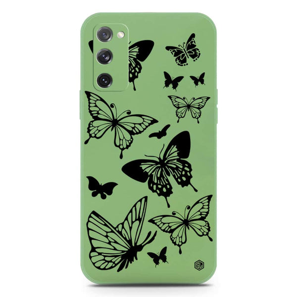 Cute Butterfly Design Soft Phone Case - Silica Gel Case - LightGreen - Samsung Galaxy S20 FE