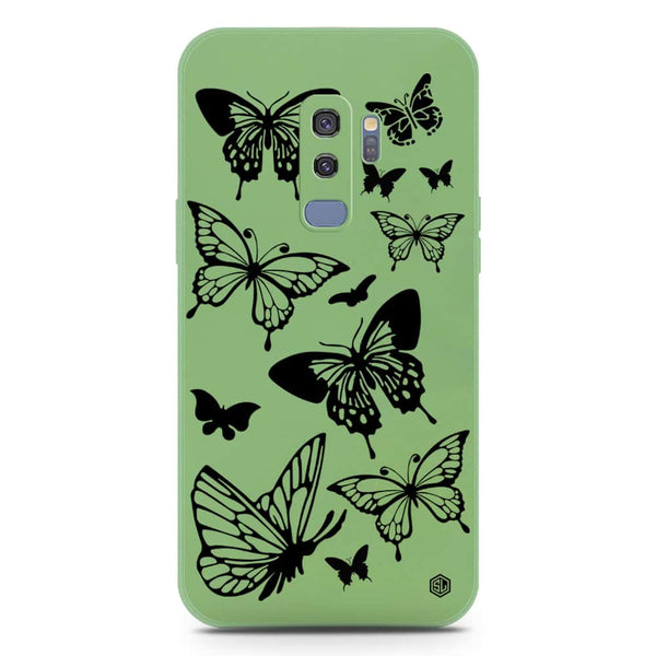 Cute Butterfly Design Soft Phone Case - Silica Gel Case - LightGreen - Samsung Galaxy S9 Plus