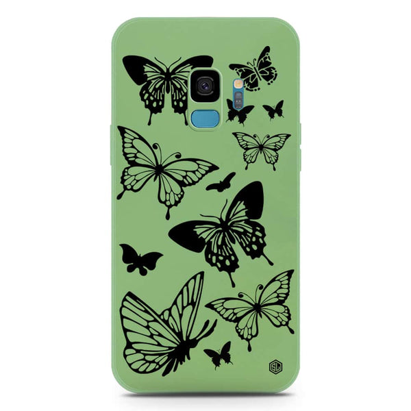 Cute Butterfly Design Soft Phone Case - Silica Gel Case - LightGreen - Samsung Galaxy S9
