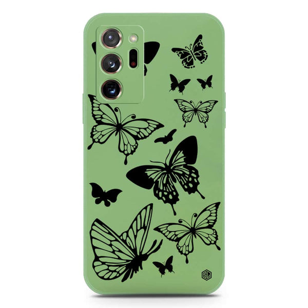 Cute Butterfly Design Soft Phone Case - Silica Gel Case - LightGreen - Samsung Galaxy Note 20 Ultra
