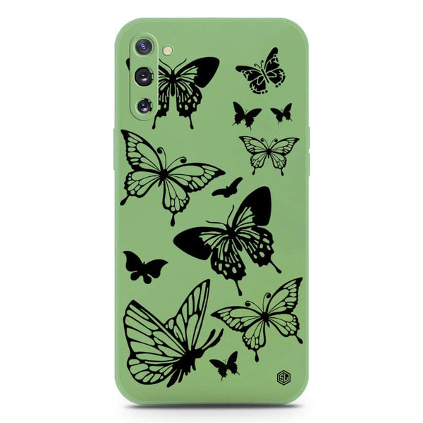 Cute Butterfly Design Soft Phone Case - Silica Gel Case - LightGreen - Samsung Galaxy Note 10