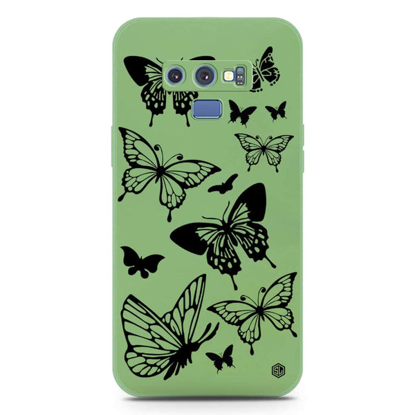 Cute Butterfly Design Soft Phone Case - Silica Gel Case - LightGreen - Samsung Galaxy Note 9