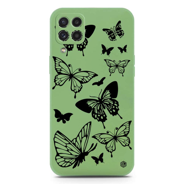 Cute Butterfly Design Soft Phone Case - Silica Gel Case - LightGreen - Samsung Galaxy M32