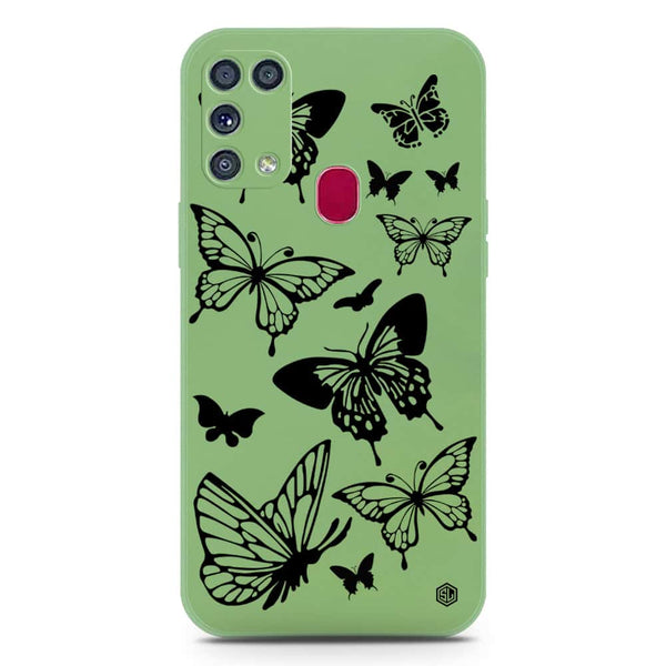 Cute Butterfly Design Soft Phone Case - Silica Gel Case - LightGreen - Samsung Galaxy M31
