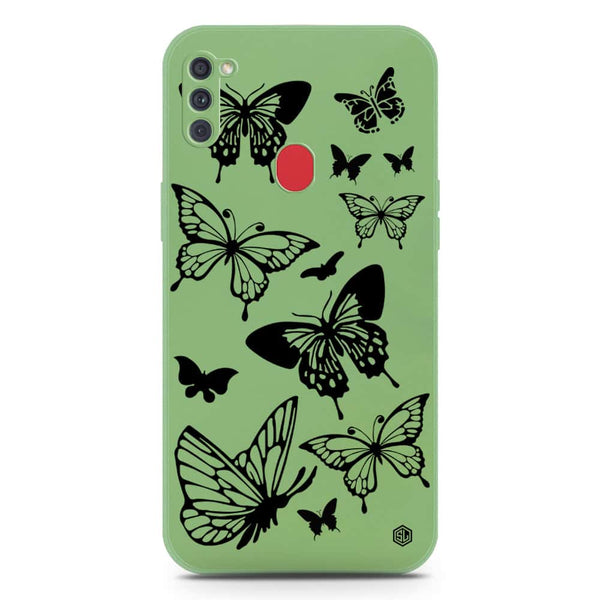 Cute Butterfly Design Soft Phone Case - Silica Gel Case - LightGreen - Samsung Galaxy M11