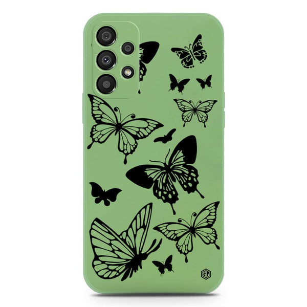 Cute Butterfly Design Soft Phone Case - Silica Gel Case - LightGreen - Samsung Galaxy A72