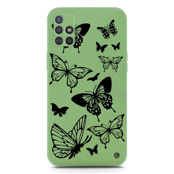Cute Butterfly Design Soft Phone Case - Silica Gel Case - LightGreen - Samsung Galaxy A71