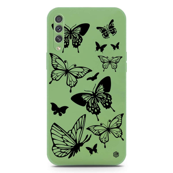 Cute Butterfly Design Soft Phone Case - Silica Gel Case - LightGreen - Samsung Galaxy A50