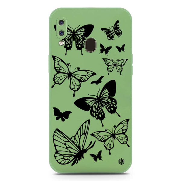 Cute Butterfly Design Soft Phone Case - Silica Gel Case - LightGreen - Samsung Galaxy A30