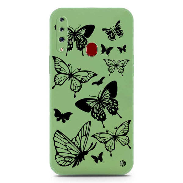 Cute Butterfly Design Soft Phone Case - Silica Gel Case - LightGreen - Samsung Galaxy A20s