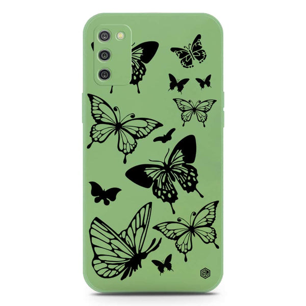Cute Butterfly Design Soft Phone Case - Silica Gel Case - LightGreen - Samsung Galaxy A03s