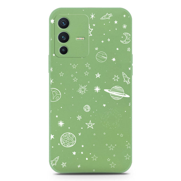 Stardust Dreams Design Soft Phone Case - Silica Gel Case - LightGreen - Vivo V23 5G