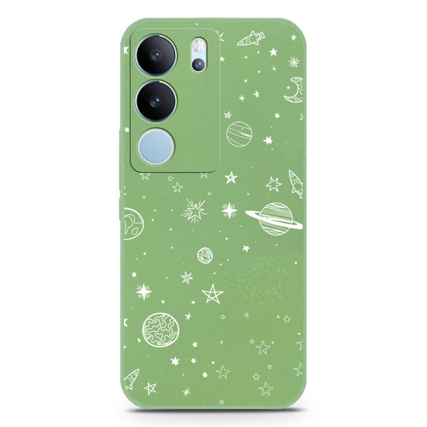 Stardust Dreams Design Soft Phone Case - Silica Gel Case - LightGreen - Vivo V29