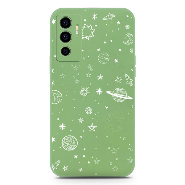 Stardust Dreams Design Soft Phone Case - Silica Gel Case - LightGreen - Vivo V23e 5G