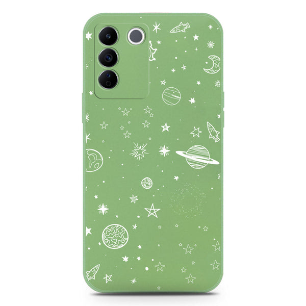 Stardust Dreams Design Soft Phone Case - Silica Gel Case - LightGreen - Vivo V27e