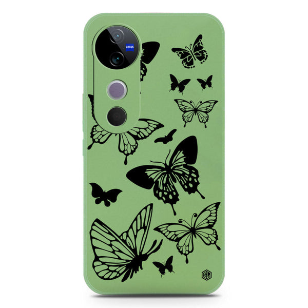 Cute Butterfly Design Soft Phone Case - Silica Gel Case - LightGreen - Vivo S19 Pro