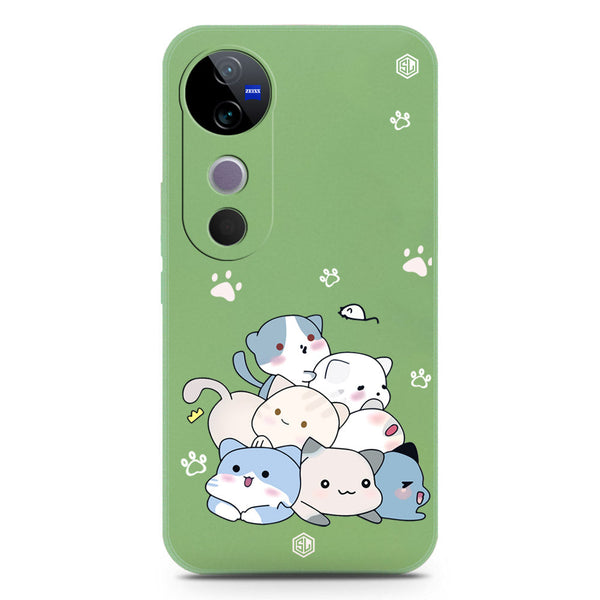 Cute Design Soft Phone Case - Silica Gel Case - LightGreen - Vivo S19 Pro