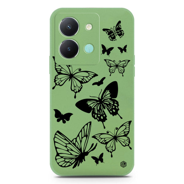 Cute Butterfly Design Soft Phone Case - Silica Gel Case - LightGreen - Vivo Y36 4G
