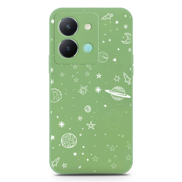 Stardust Dreams Design Soft Phone Case - Silica Gel Case - LightGreen - Vivo Y36 4G