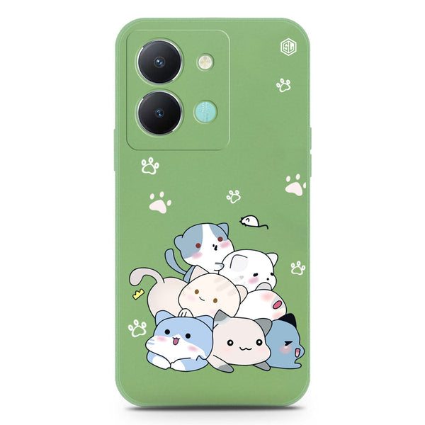 Cute Design Soft Phone Case - Silica Gel Case - LightGreen - Vivo Y36 4G