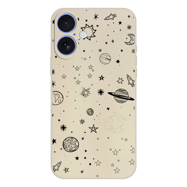 Stardust Dreams Design Soft Phone Case - Silica Gel Case - Offwhite - iPhone 16