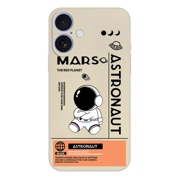 Astronaut Series Design Soft Phone Case - Silica Gel Case - Offwhite - iPhone 16