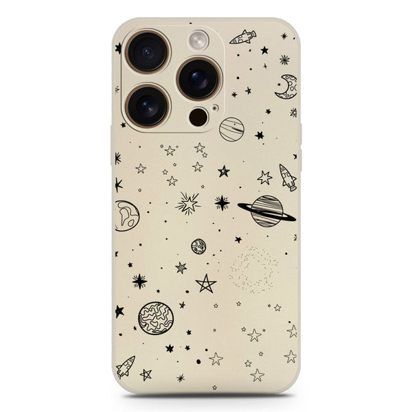Stardust Dreams Design Soft Phone Case - Silica Gel Case - Offwhite - iPhone 16 Pro