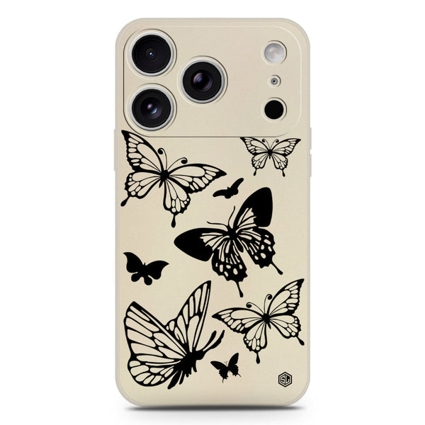 Cute Butterfly Design Soft Phone Case - Silica Gel Case - Offwhite - iPhone 17 Pro
