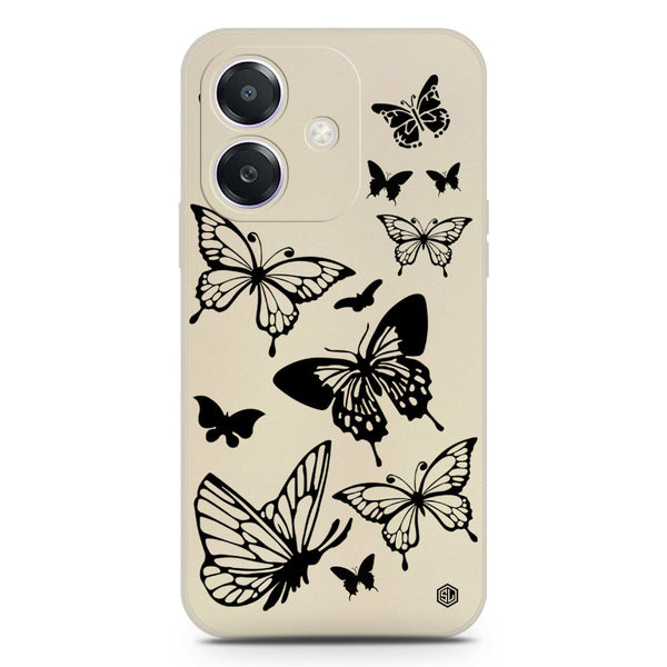 Cute Butterfly Design Soft Phone Case - Silica Gel Case - Offwhite - Oppo A3 5G