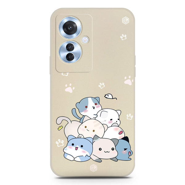 Cute Butterfly Design Soft Phone Case - Silica Gel Case - Offwhite - Oppo Reno 11F