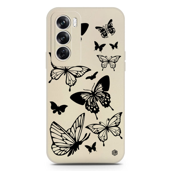 Cute Butterfly Design Soft Phone Case - Silica Gel Case - Offwhite - Oppo Reno 12