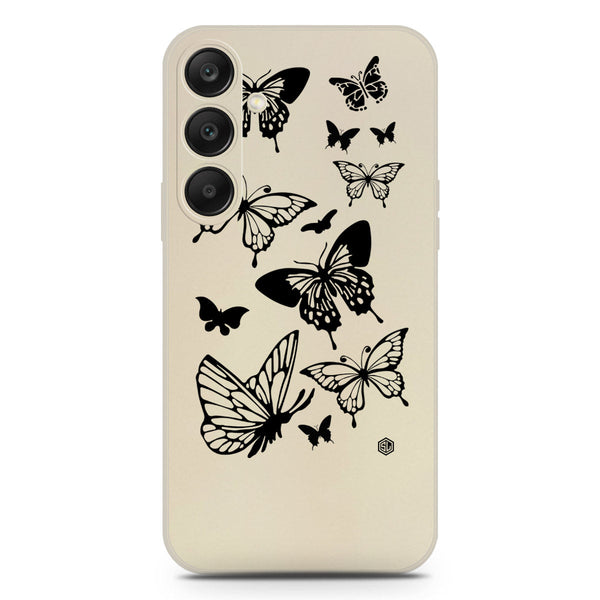 Cute Butterfly Design Soft Phone Case - Silica Gel Case - Offwhite - Samsung Galaxy S25