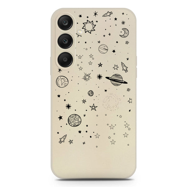 Stardust Dreams Design Soft Phone Case - Silica Gel Case - Offwhite - Samsung Galaxy S25