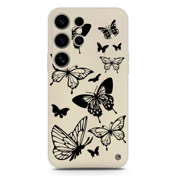 Cute Butterfly Design Soft Phone Case - Silica Gel Case - Offwhite - Samsung Galaxy S25 Ultra