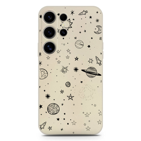 Stardust Dreams Design Soft Phone Case - Silica Gel Case - Offwhite - Samsung Galaxy S25 Ultra